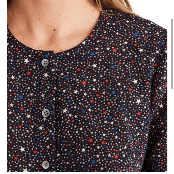 Madewell studio ruffle hem star printed top size small. 1085 - Picture 2 of 8